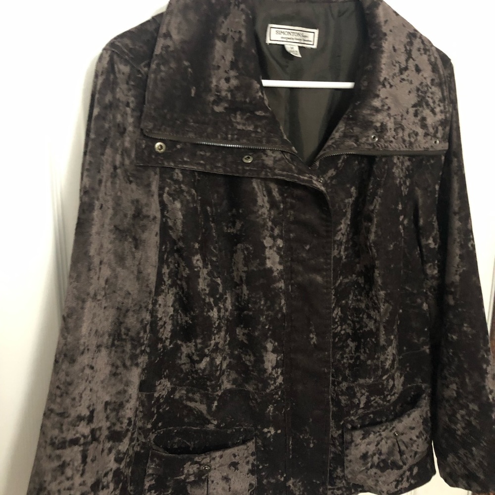 Simonton says  crushed velvet jacket